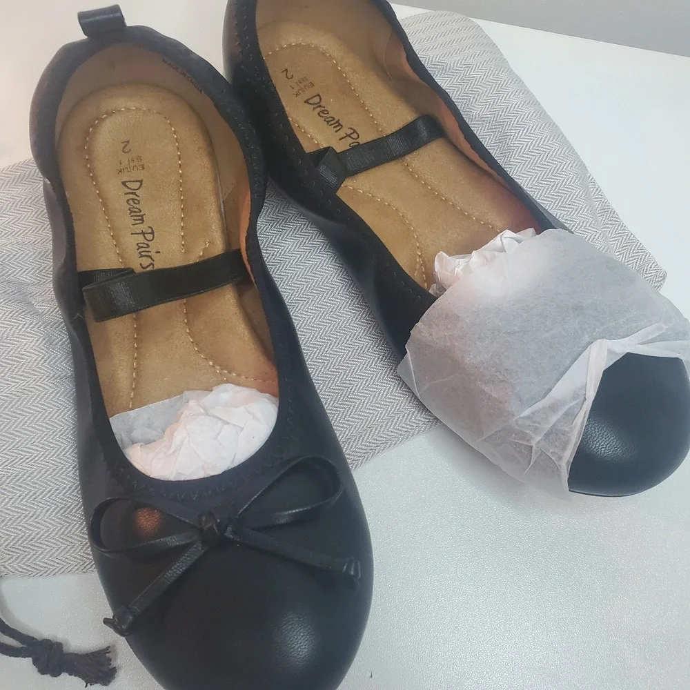 Dream Pairs Girls Black Mary Jane Ballet Flats Bow Dress Shoes KKUMFA2502 Size 2